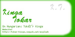 kinga tokar business card